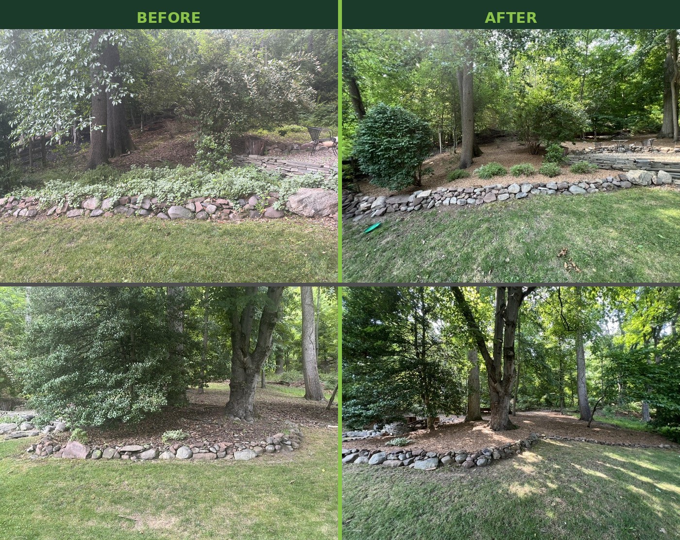 Bed cleanup before and after left and right