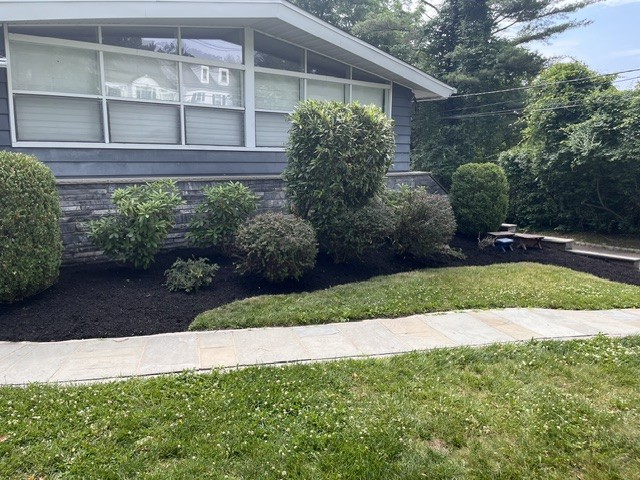 Completed lawn job right angle